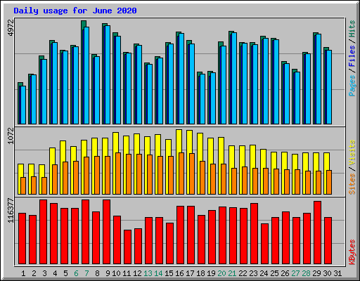 Daily usage for June 2020