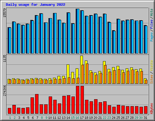 Daily usage for January 2022