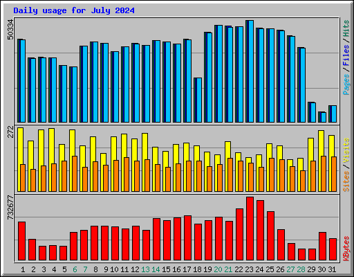 Daily usage for July 2024