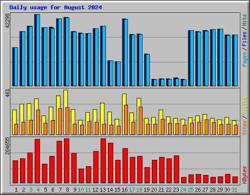 Daily usage for August 2024