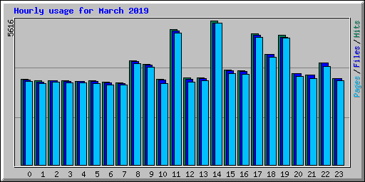 Hourly usage for March 2019