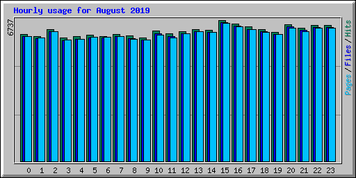 Hourly usage for August 2019