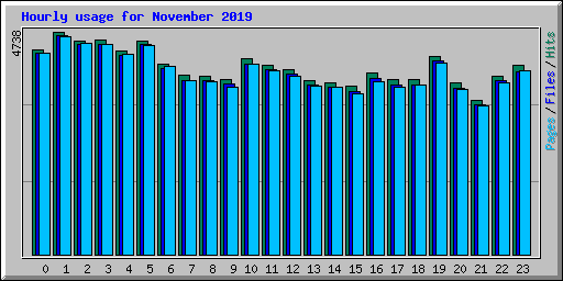 Hourly usage for November 2019