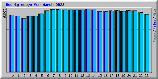 Hourly usage for March 2023