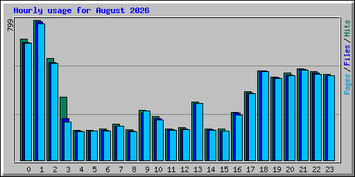 Hourly usage for August 2026