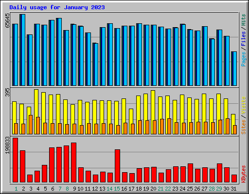 Daily usage for January 2023