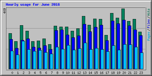 Hourly usage for June 2016