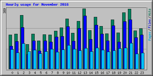 Hourly usage for November 2016