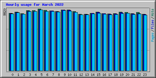 Hourly usage for March 2022