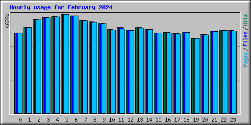 Hourly usage for February 2024